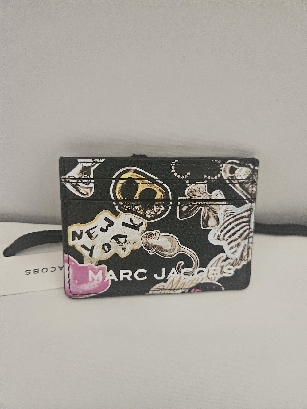 Marc Jacobs Sticker Bold Slim Card Case Black Multi